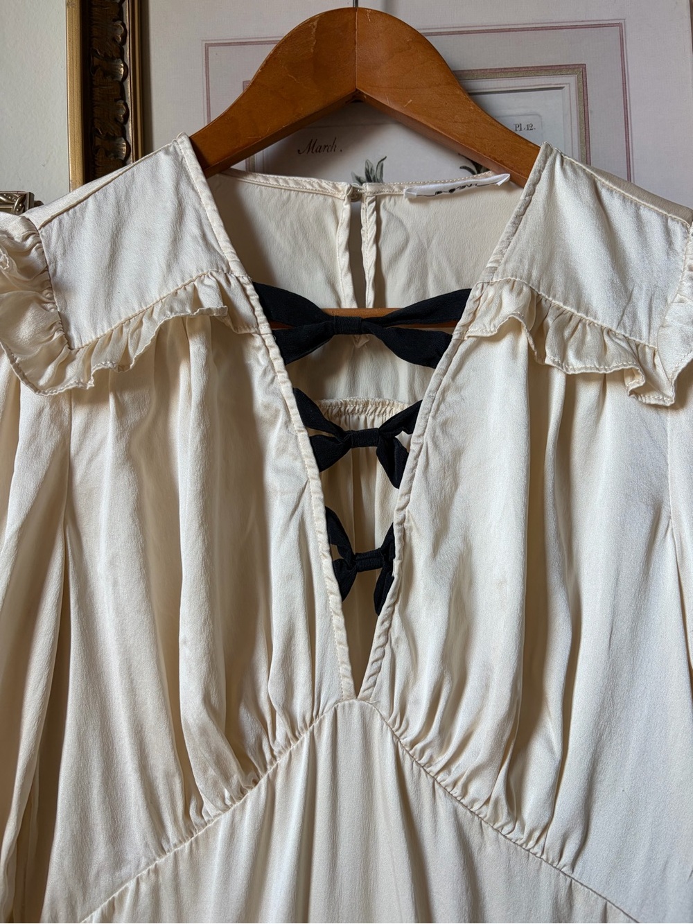 Doen Lorelei Long Sleeve Silk Midi Dress size S - Picture 10 of 16
